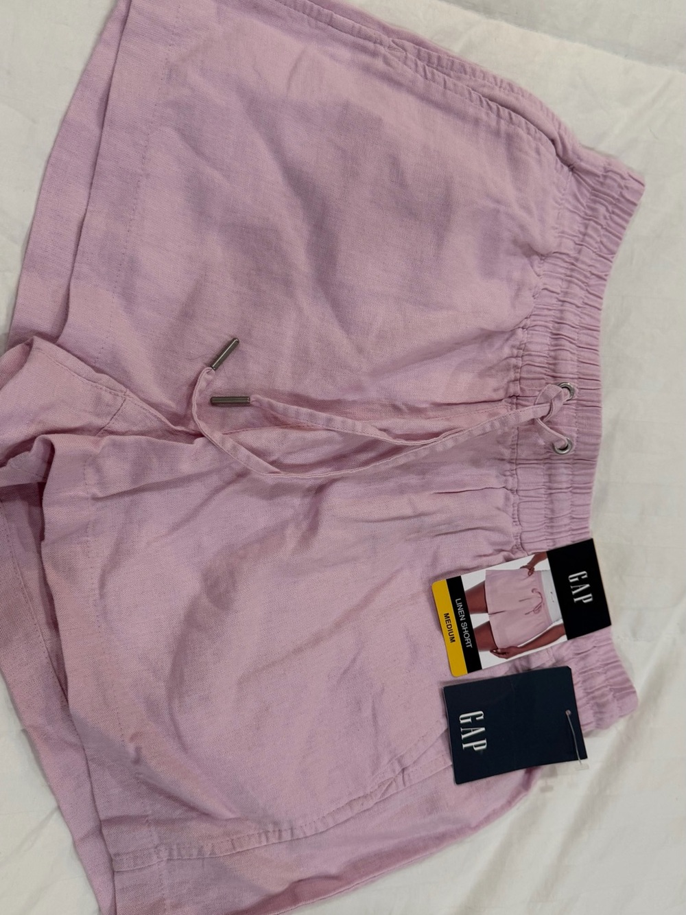 GAP Light Lavender Drawstring Linen-Blend Women's Athletic Shorts